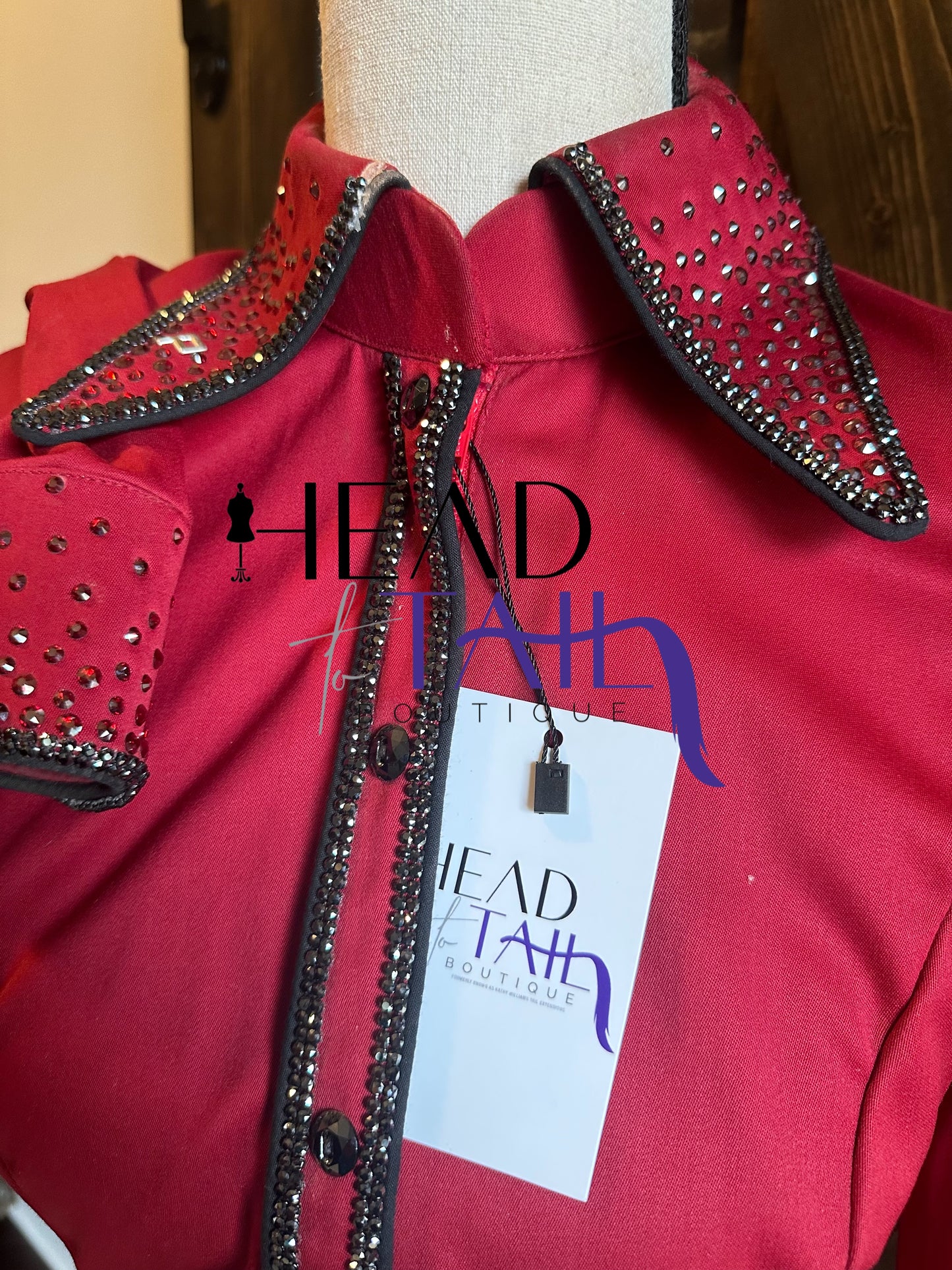 Paula's Place Burgundy & Black Day Shirt - X-Small - FINAL SALE