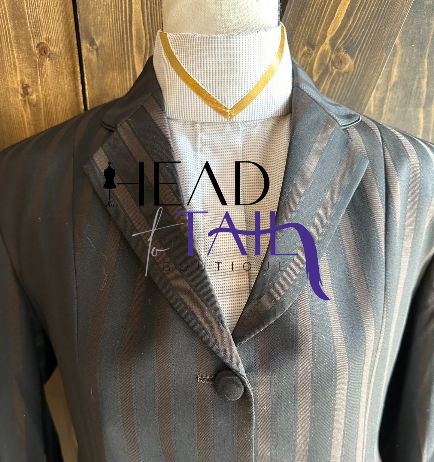 Boo Yah Brown Tone on Tone Stripes with Piping - Size 6