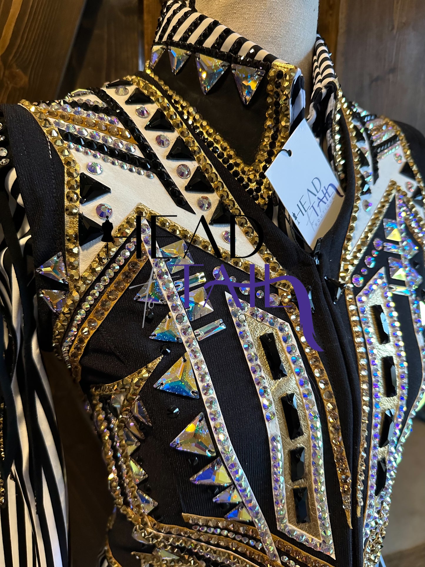 Kevin Garcia Originals Black, Gold & White Bolero + Day Shirt (Never Worn) - Size 4