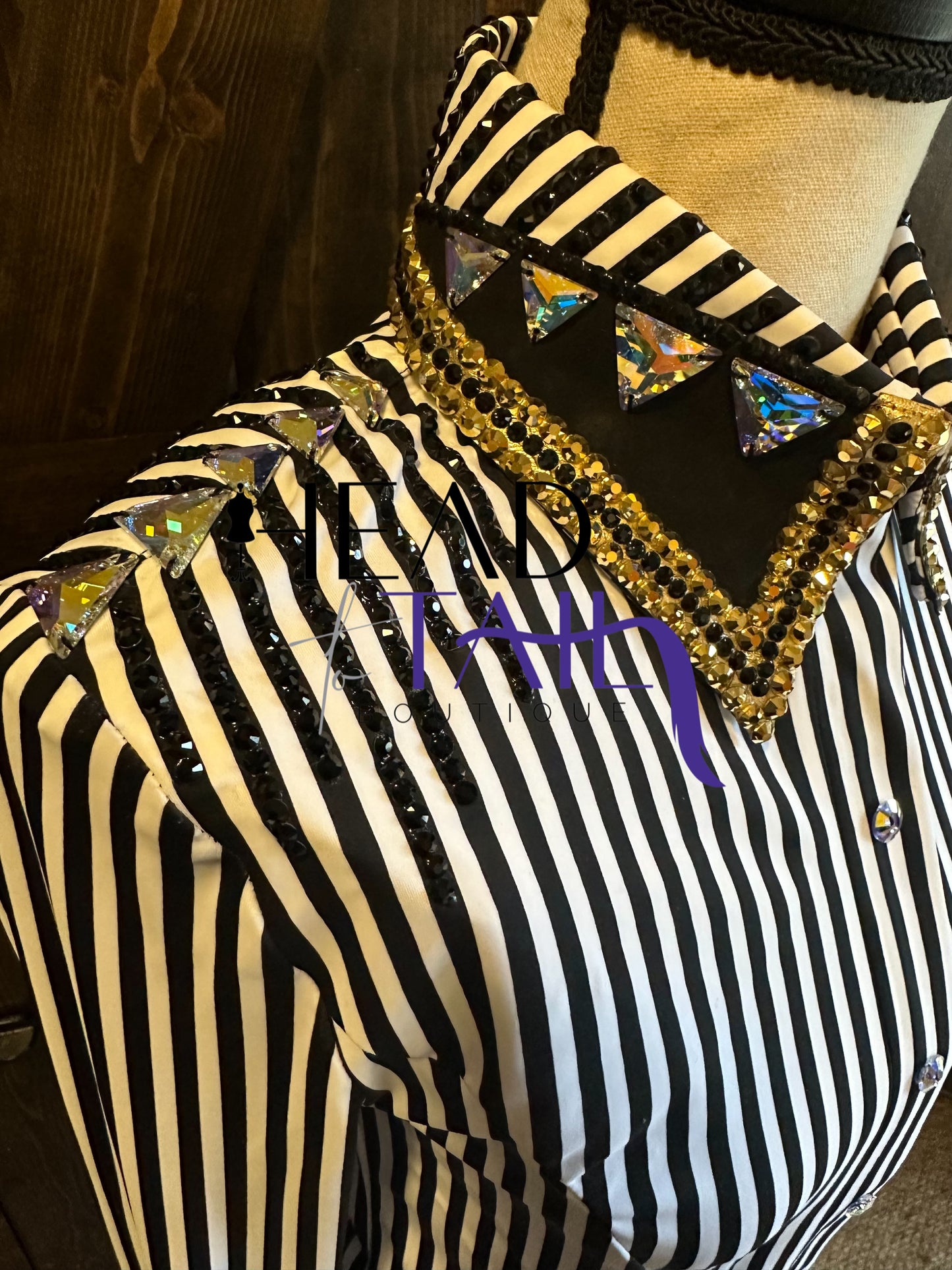 Kevin Garcia Originals Black, Gold & White Bolero + Day Shirt (Never Worn) - Size 4