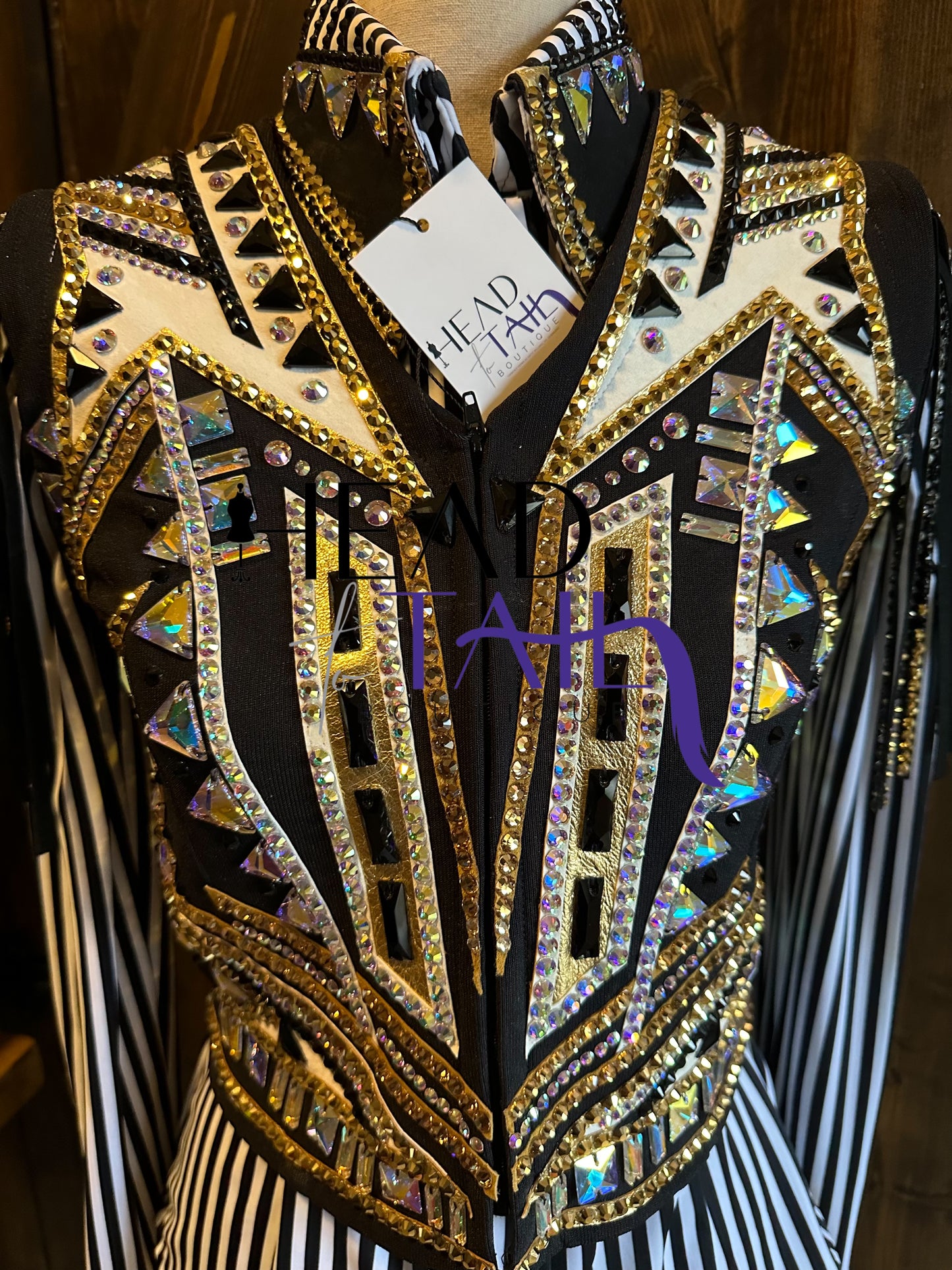 Kevin Garcia Originals Black, Gold & White Bolero + Day Shirt (Never Worn) - Size 4