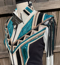 Load image into Gallery viewer, Holly Taylor Designs Teal, Off White &amp; Rose Gold Bolero Set + Shirt - XSmall/Small
