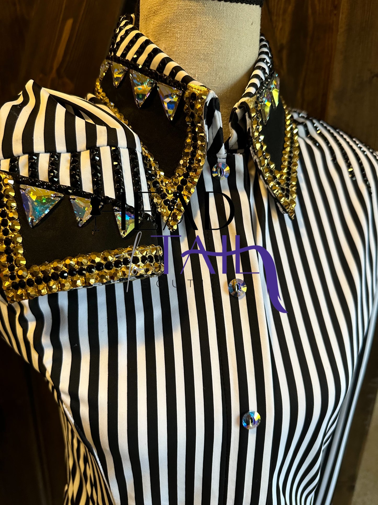 Kevin Garcia Originals Black, Gold & White Bolero + Day Shirt (Never Worn) - Size 4