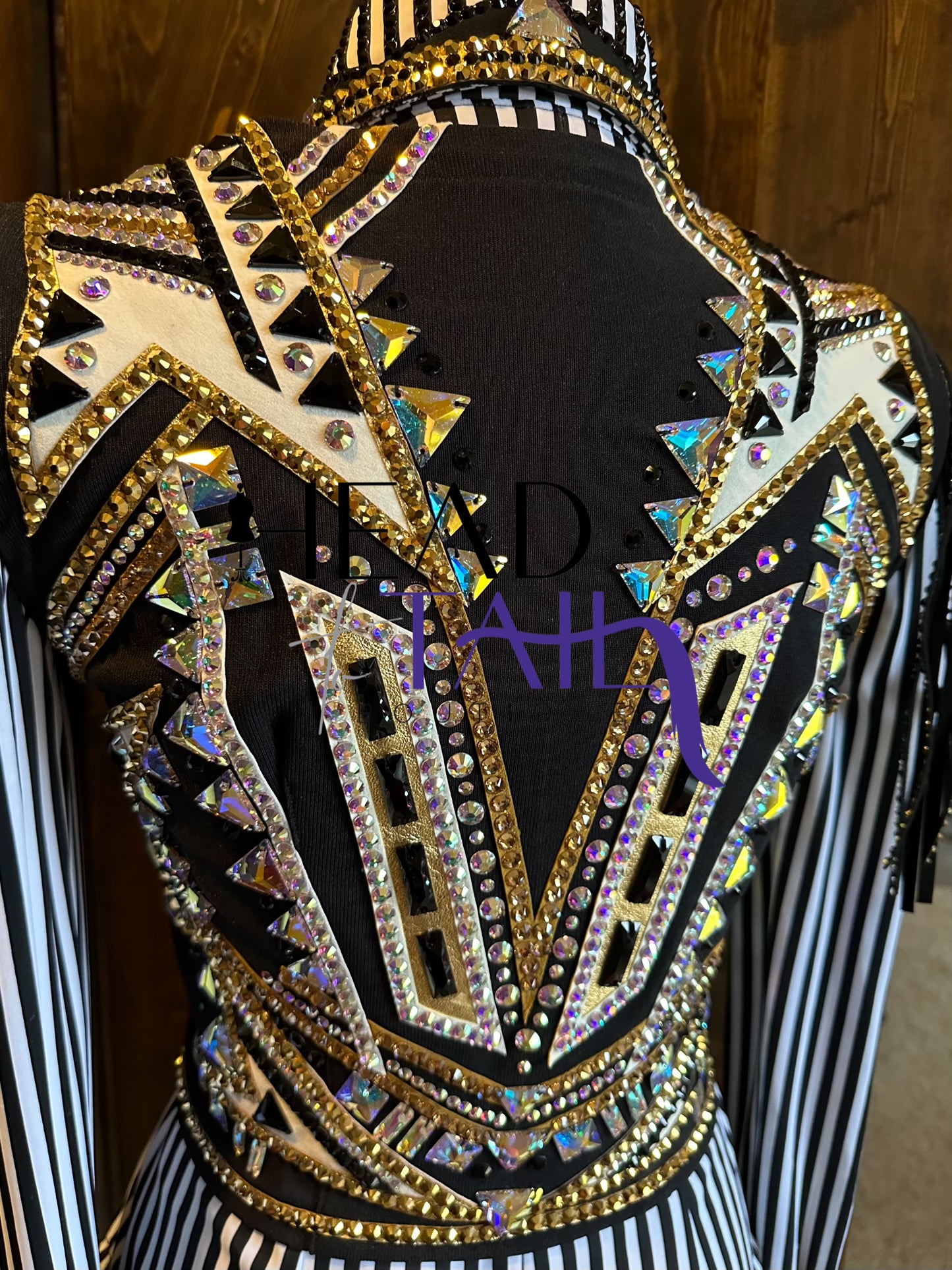 Kevin Garcia Originals Black, Gold & White Bolero + Day Shirt (Never Worn) - Size 4