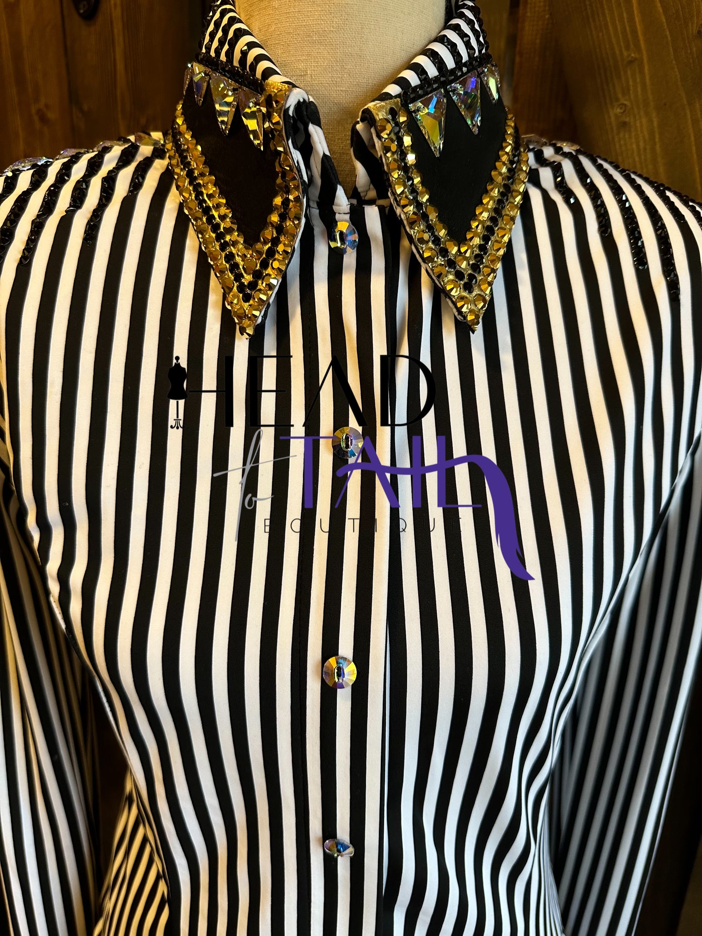 Kevin Garcia Originals Black, Gold & White Bolero + Day Shirt (Never Worn) - Size 4