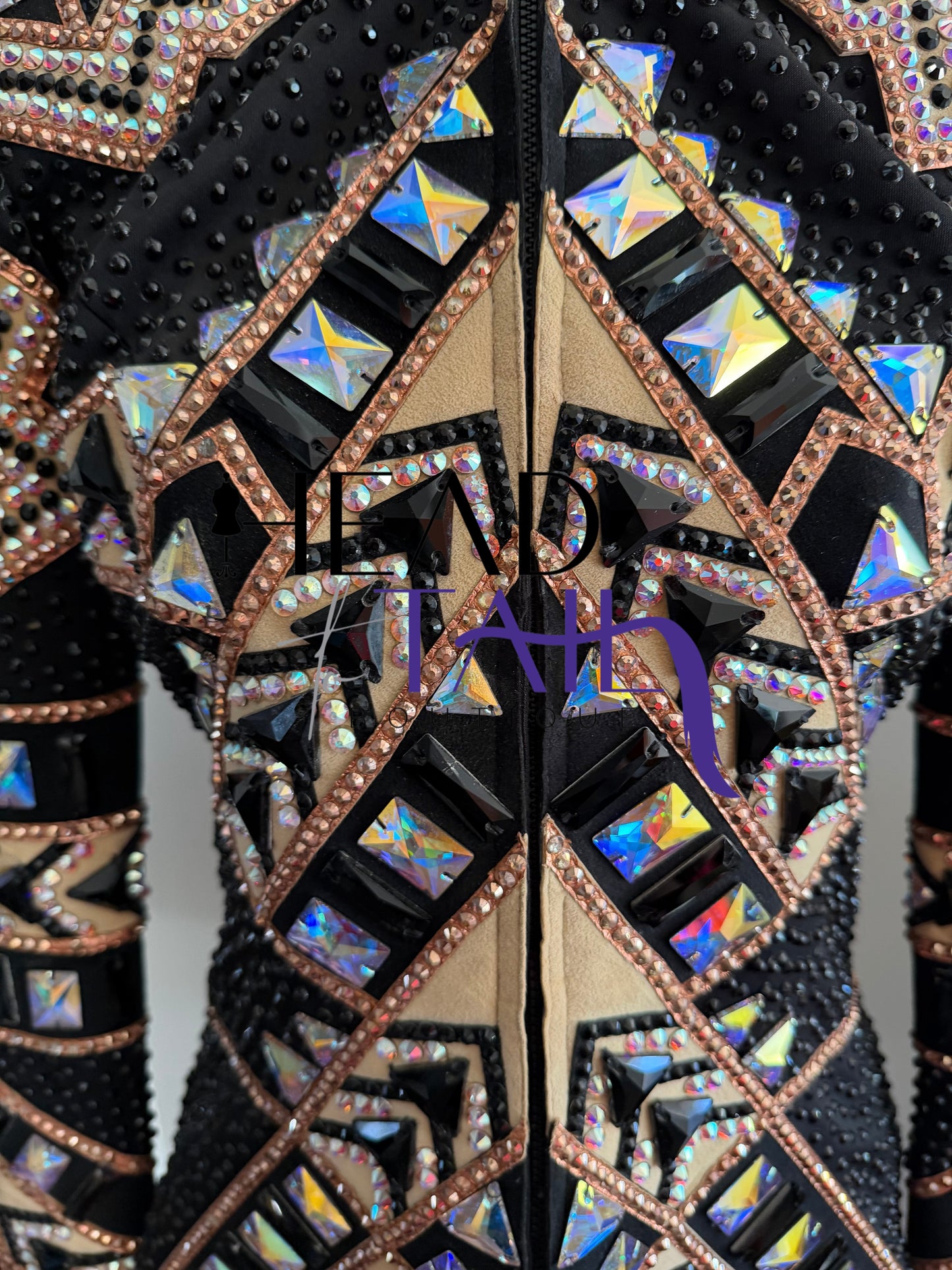 Lindsey James Show Clothing Black, Tan, Camel Showmanship Jacket - Small/Medium