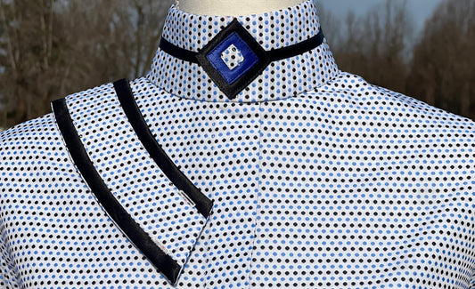 Boo Yah Black/Blue Dots Hunt Shirt and Collars - Size 40