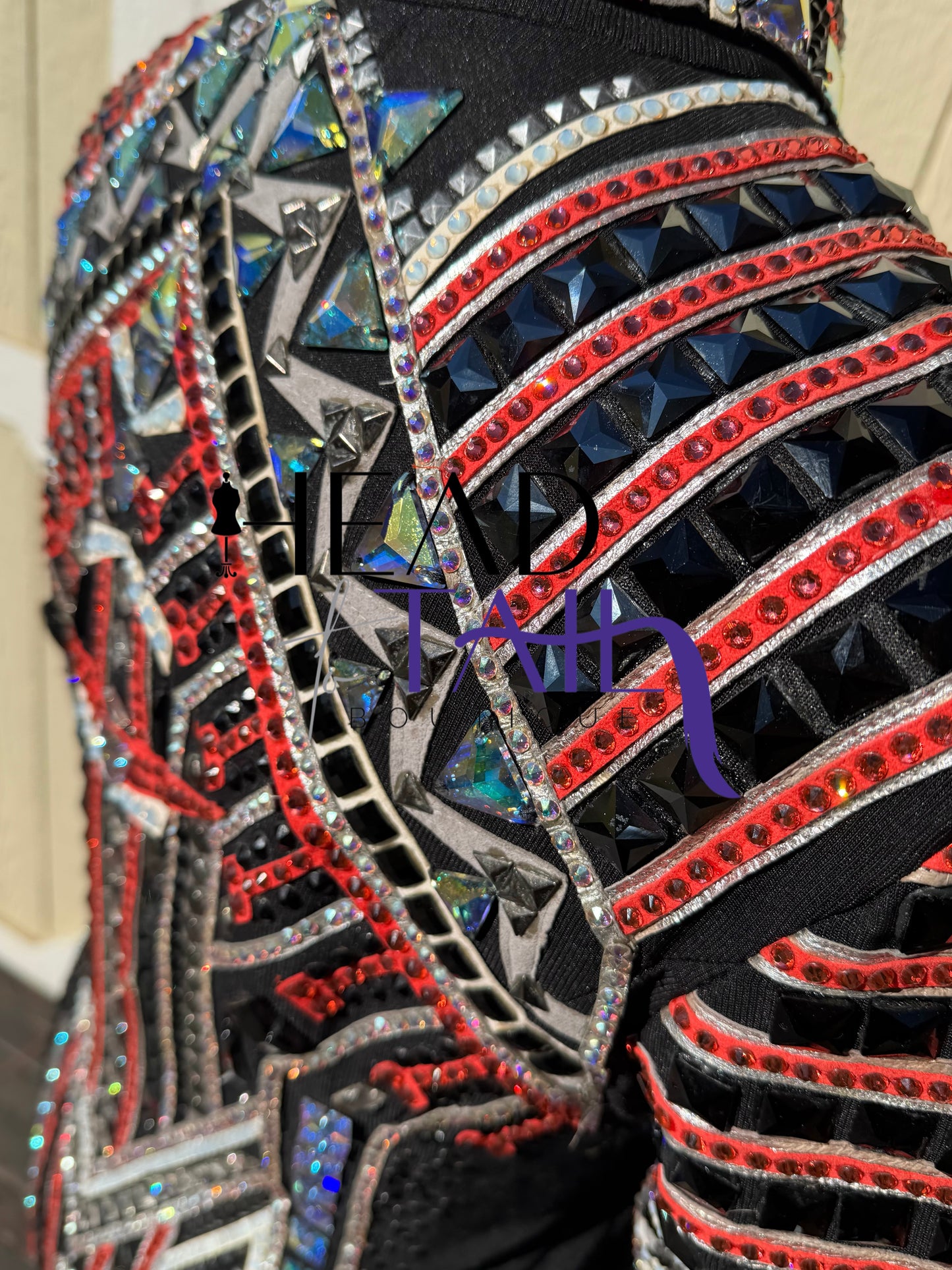 Trudy Black Label Coral, Silver & Black Showmanship Jacket - Large/X-Large