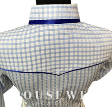 Load image into Gallery viewer, HouseWear Tailored Collection White &amp; Blue Print- X-Small
