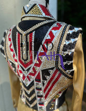 Load image into Gallery viewer, One of a Kind Red, Gold &amp; Black Shirt + Vest - Medium
