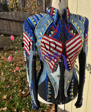 Load image into Gallery viewer, Trudy Black Label Blues, White &amp; Red Showmanship Jacket
