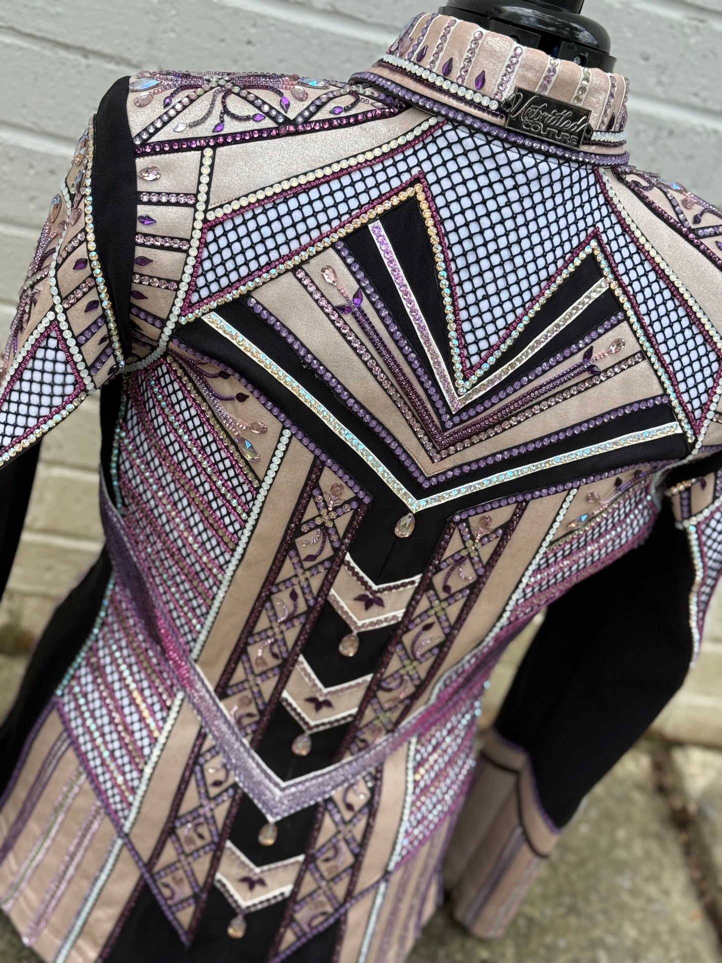 Unbridled Couture Purples, Champagne & Black Showmanship Jacket - Medium