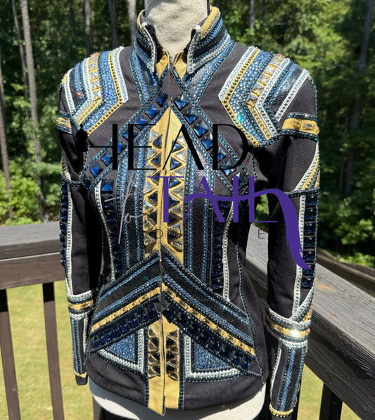 Totally Outfitted Black, Navy, Gold & Silver Jacket - YOUTH