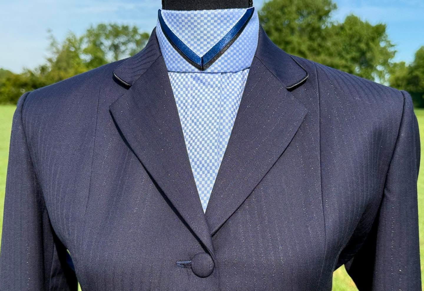 Boo Yah Navy Stripe and Navy Piping - Size 6