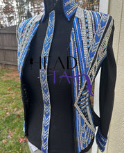 Load image into Gallery viewer, DDesigns Royal Blue &amp; Silver Vest + Day Shirt - Size 8
