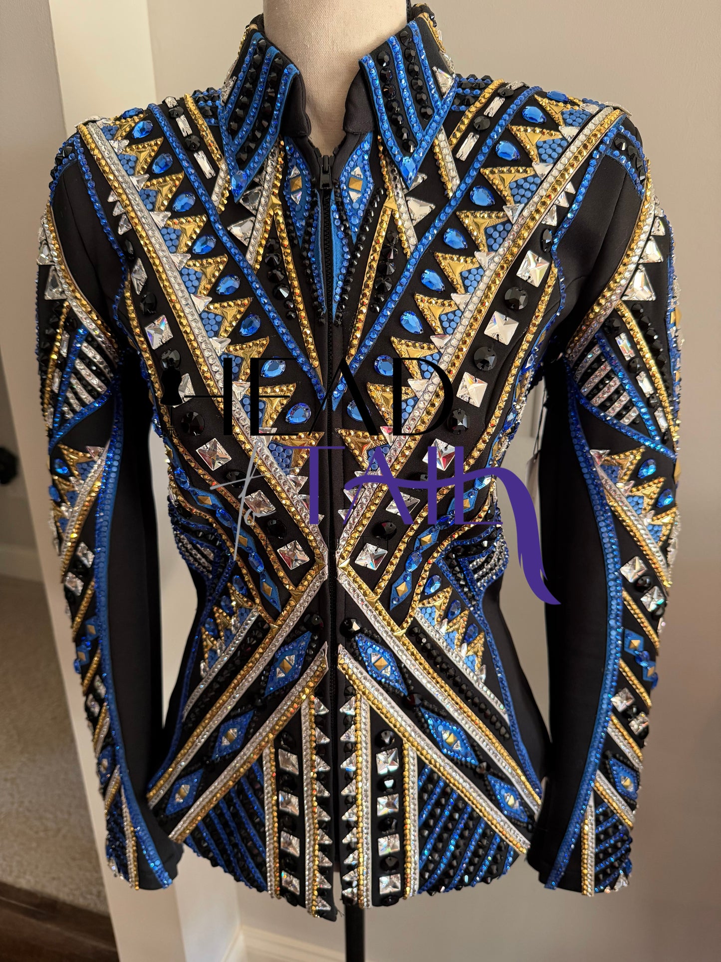 Lindsey James Show Clothing Blues, Gold & Black Showmanship Jacket - X-Small/Small