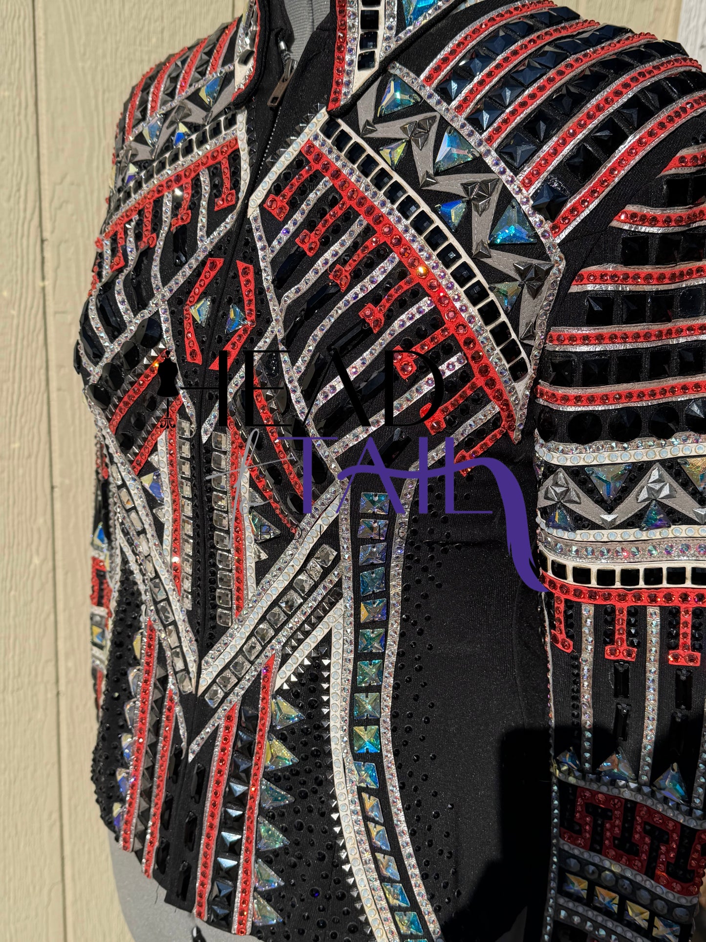 Trudy Black Label Coral, Silver & Black Showmanship Jacket - Large/X-Large