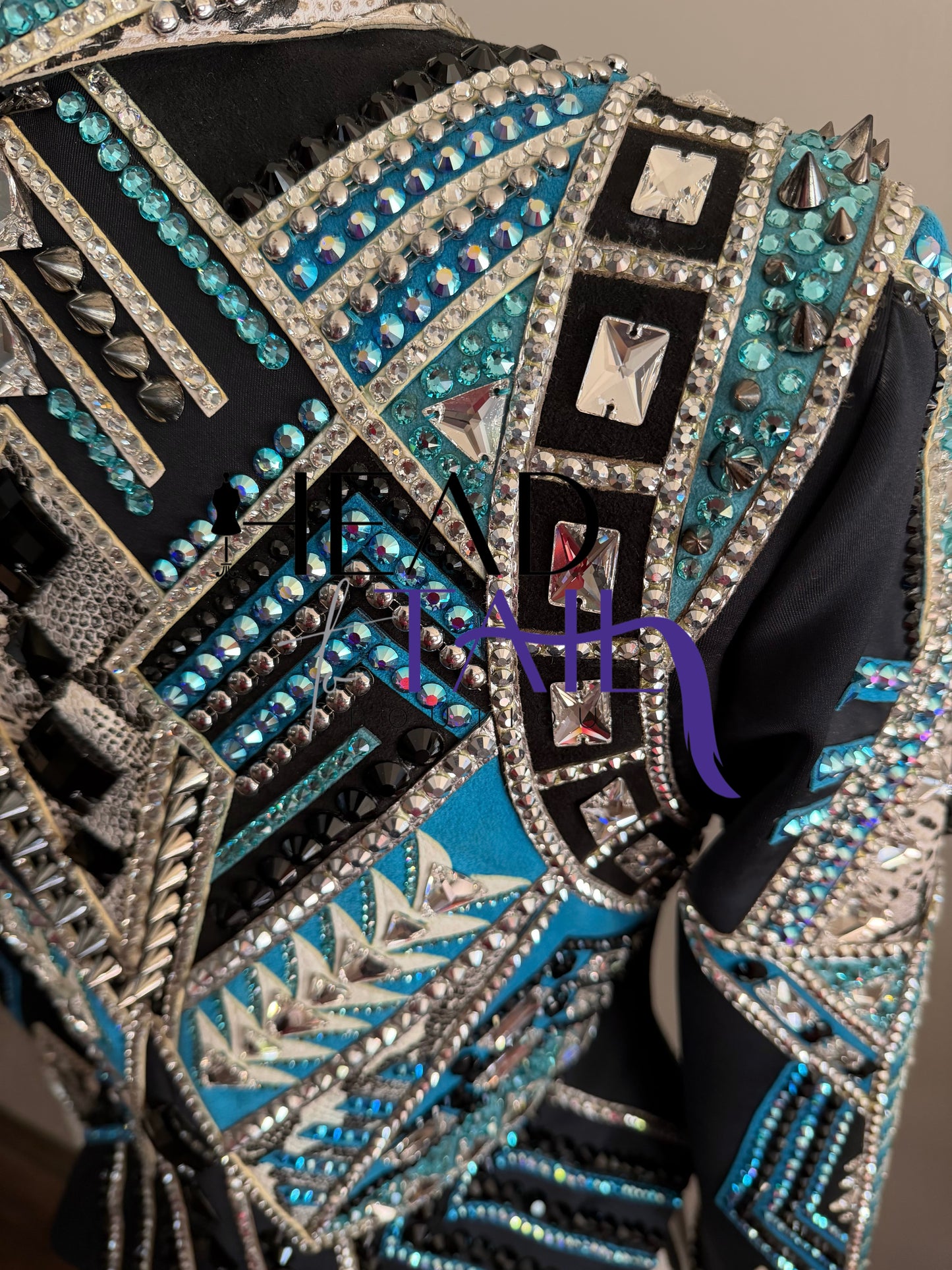 Lindsey James Black w/ Light Blues, Teals & Silver Jckt - YOUTH Large/ADULT X-Small