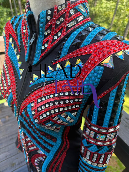 Trudy Black Label Red & Blue Opal Showmanship Jacket - Small/Medium