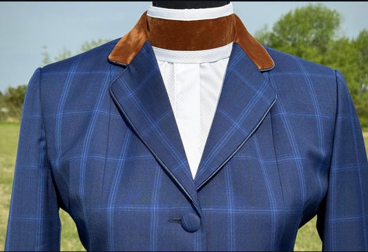 Boo Yah Navy & Brown Plaid Velvet - Size 5