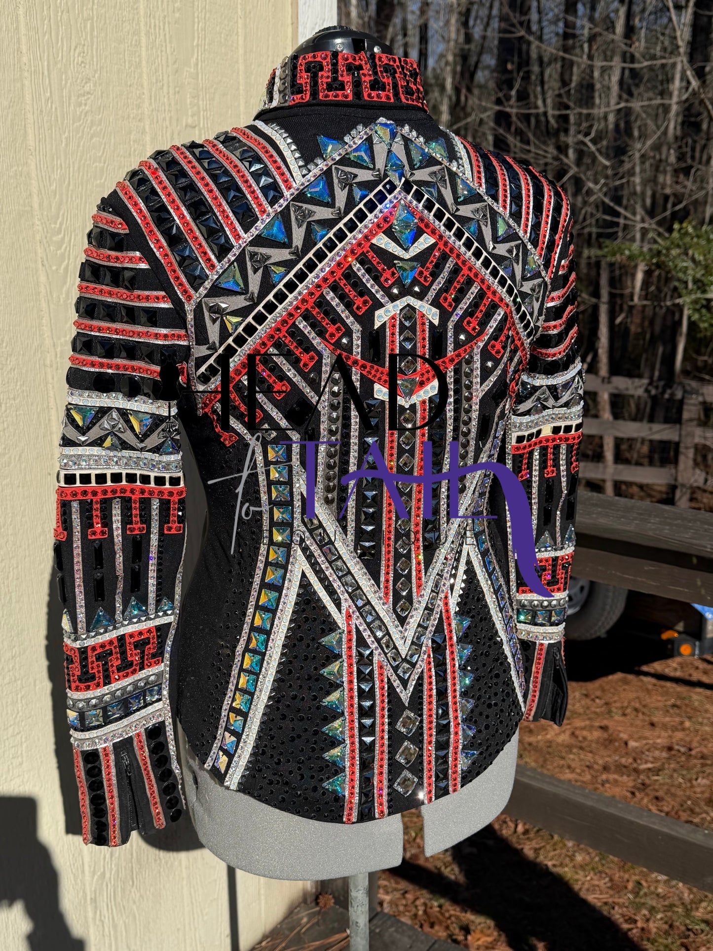 Trudy Black Label Coral, Silver & Black Showmanship Jacket - Large/X-Large