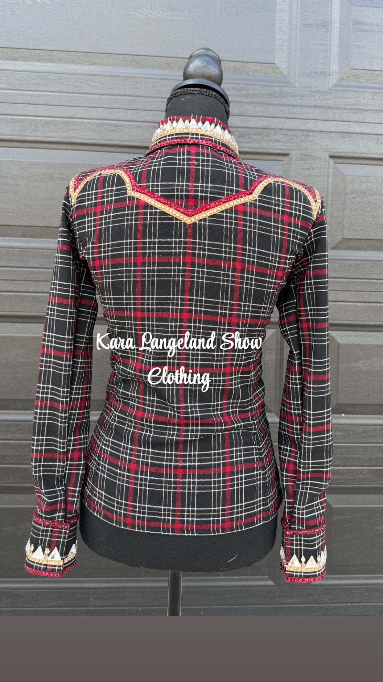 Kara Langeland Black Base w/Burgundy Plaid Print + X-Small/Small