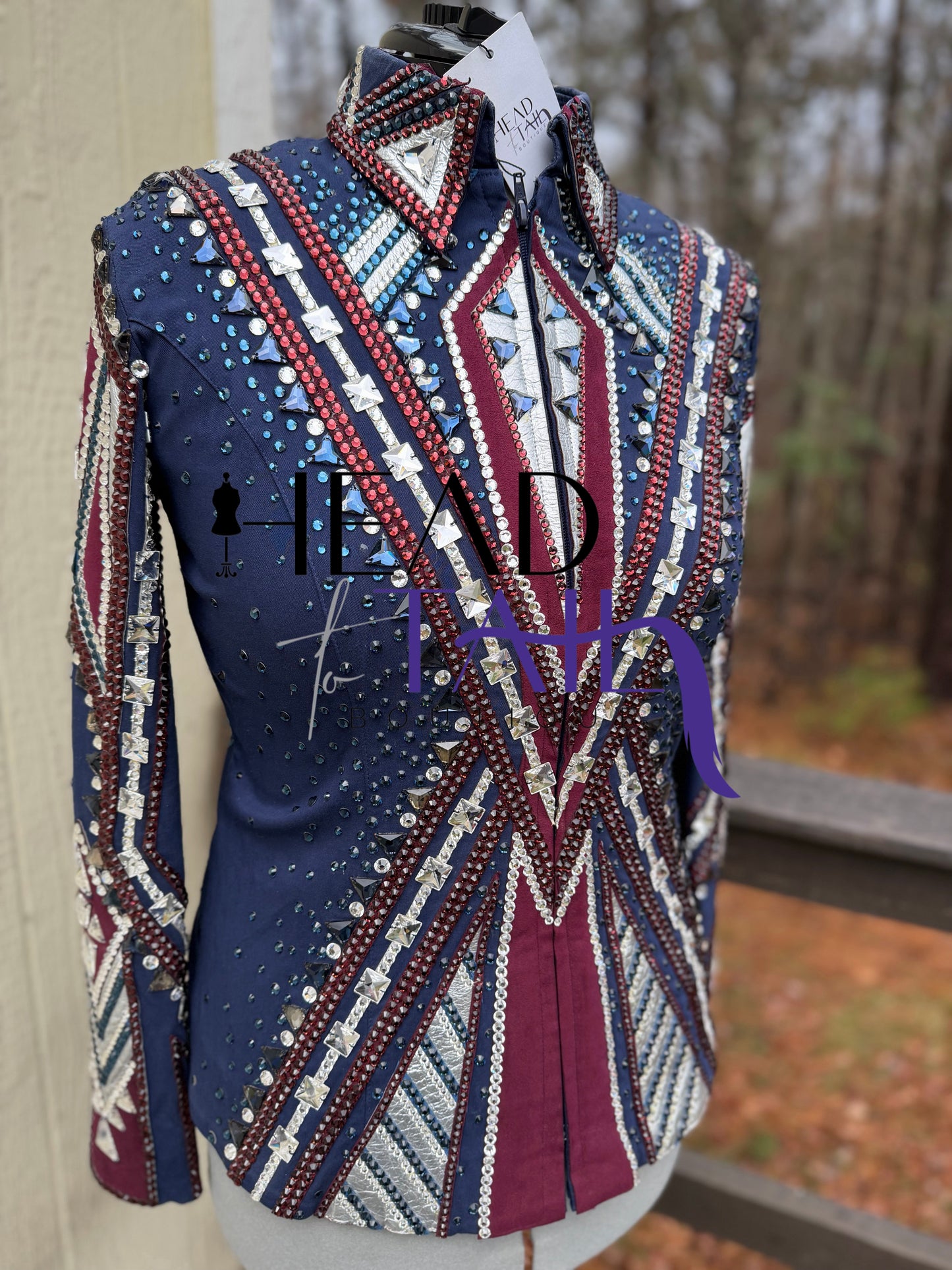 Kevin Garcia Originals Navy, Silver & Burgundy Showmanship Jacket - Apx 12/14