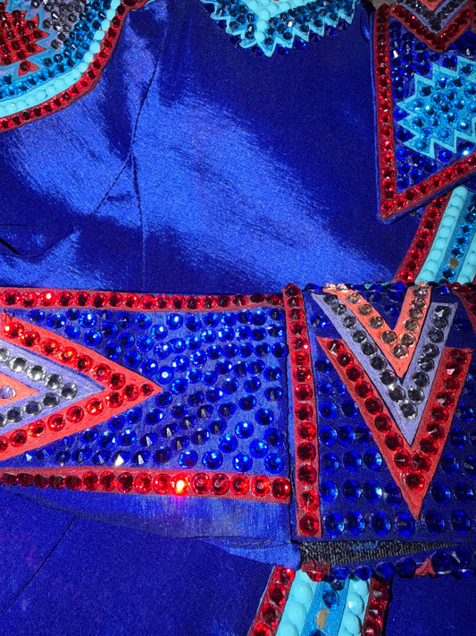 DDesigns Royal Blue,Red, Lilac & Turquoise Full Sleeve Design Day Shirt - YOUTH