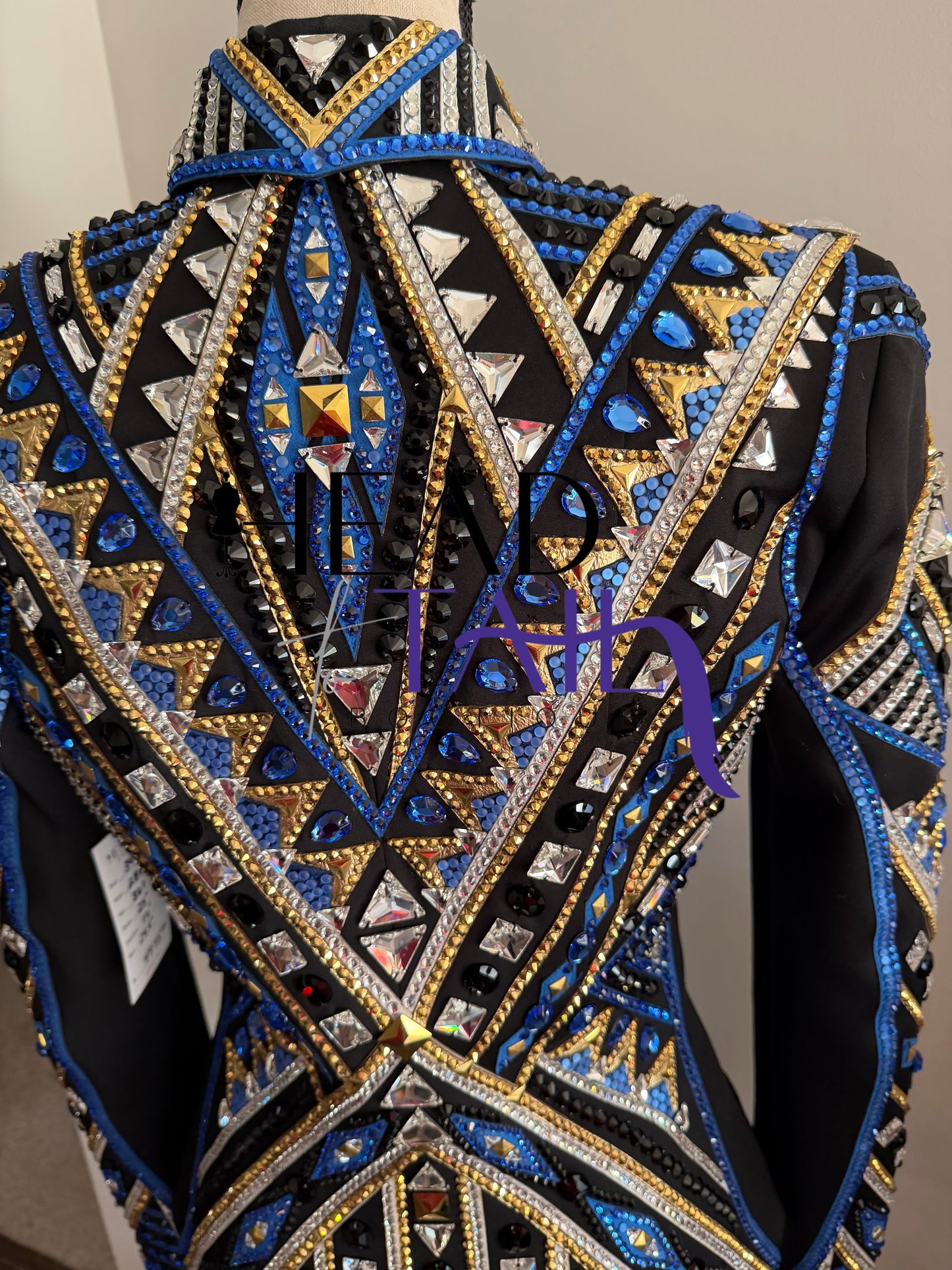 Lindsey James Show Clothing Blues, Gold & Black Showmanship Jacket - X-Small/Small