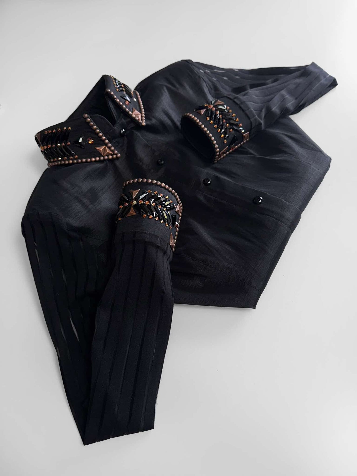Kevin Garcia Originals Black w/ Copper Details and Sheer Sleeves - Apx 12/14