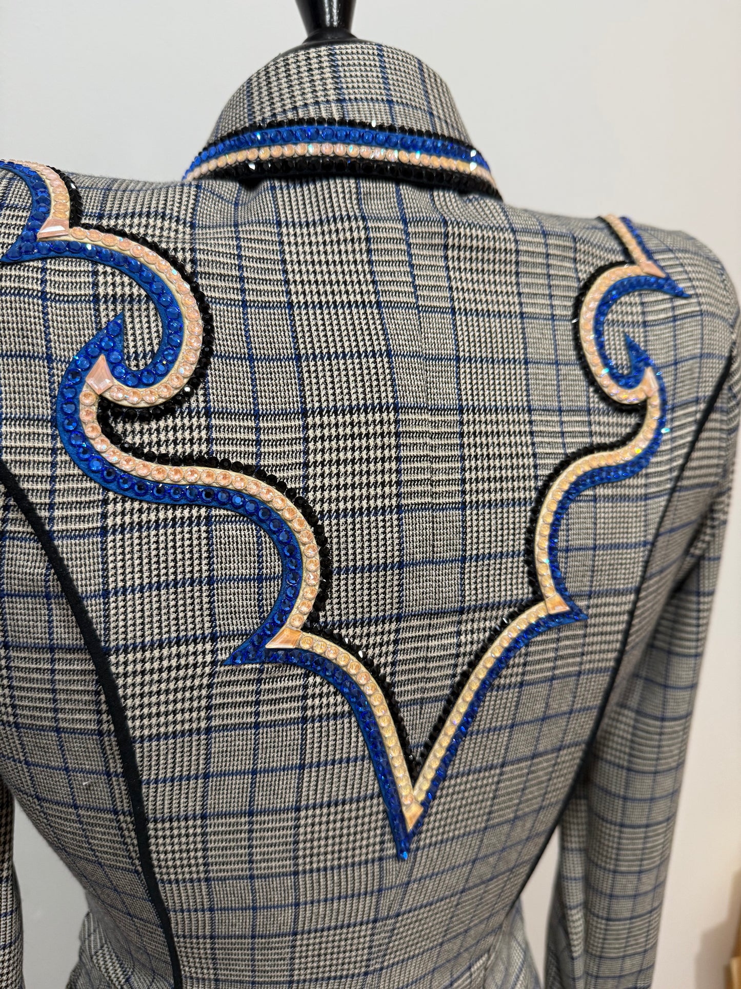 Lindsey James Black, White w/ Blue & Black Plaid + Yoke- Small/Medium