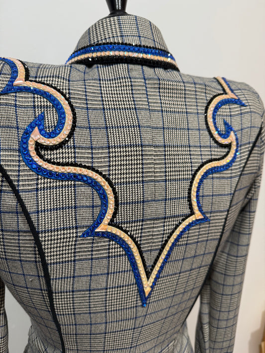 Lindsey James Black, White w/ Blue & Black Plaid + Yoke- Small