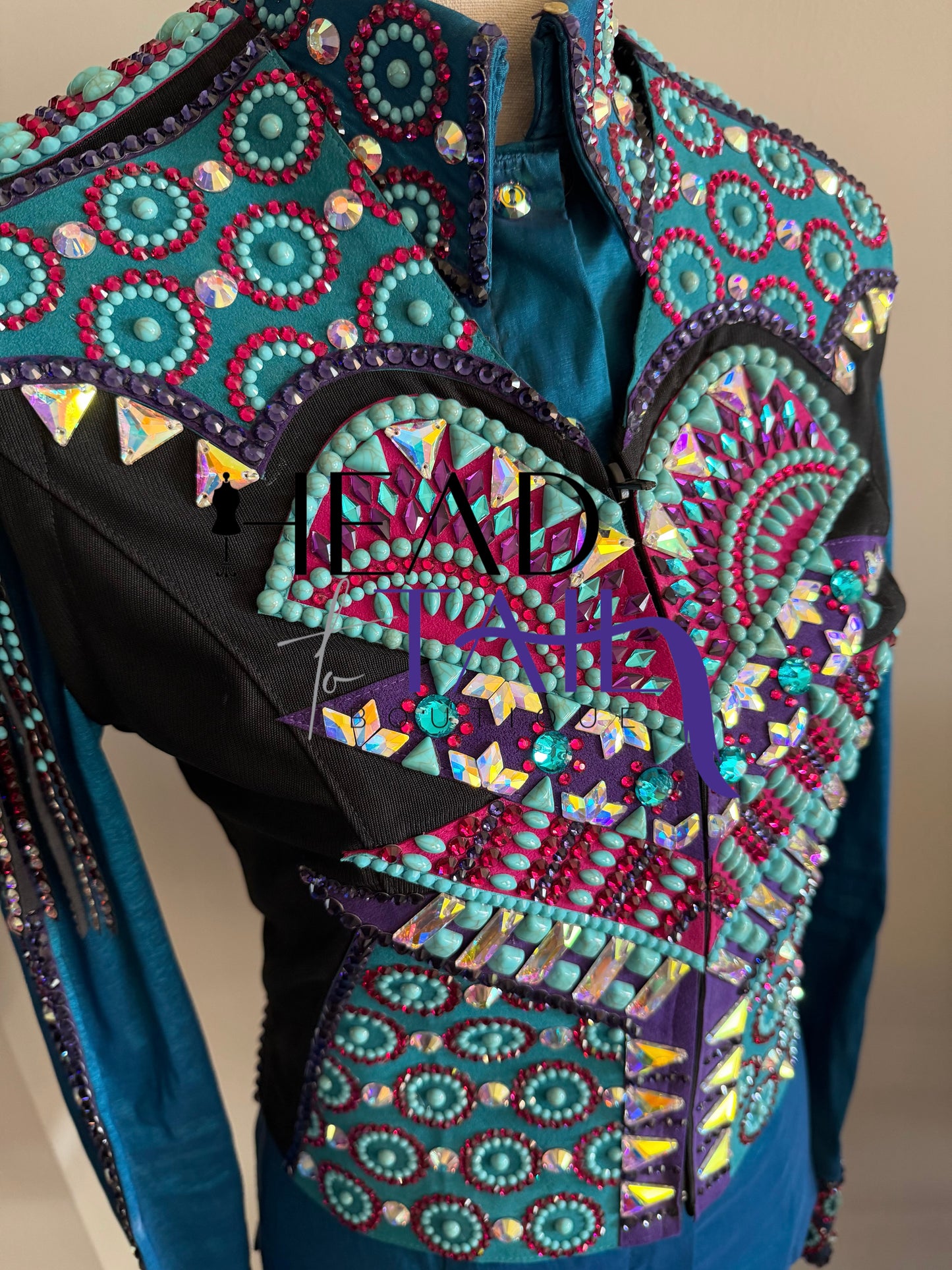 Kevin Garcia Originals Teal, Purple, Magenta & Turquoise Shirt & Bolero - Size 6/8