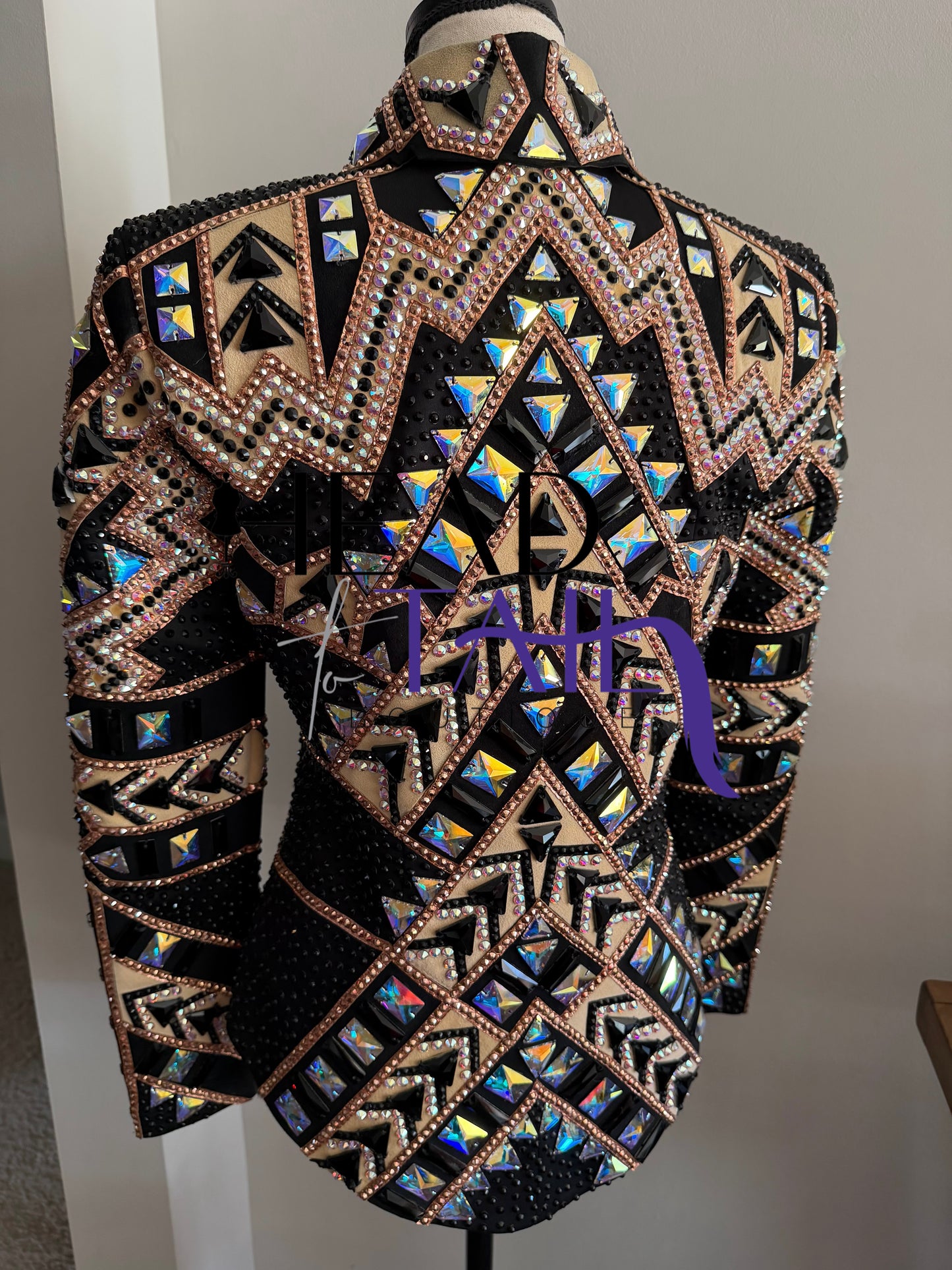 Lindsey James Show Clothing Black, Tan, Camel Showmanship Jacket - Small/Medium