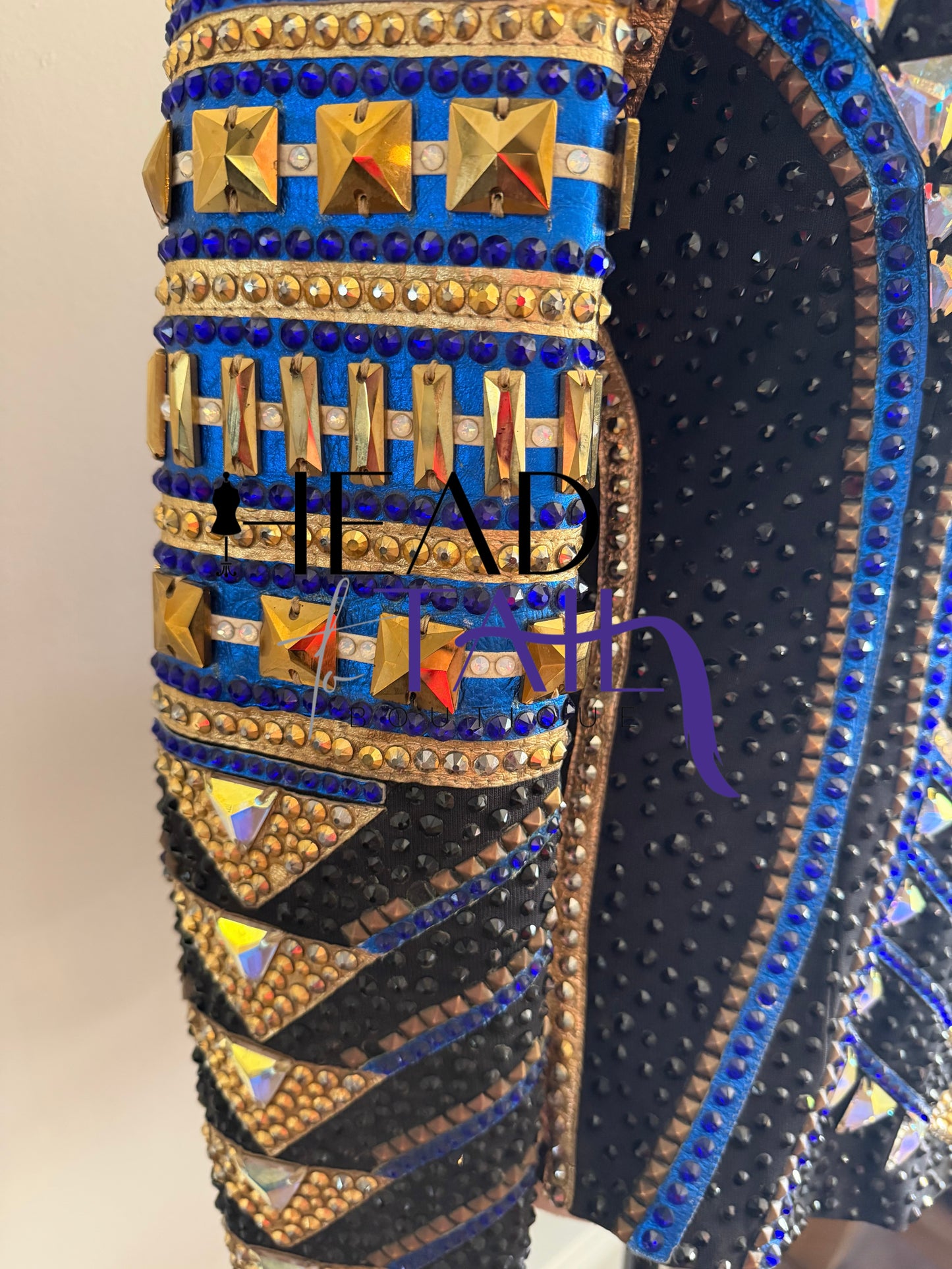 Trudy Black Label Blue, Black & Gold Showmanship Jacket - Medium TALL