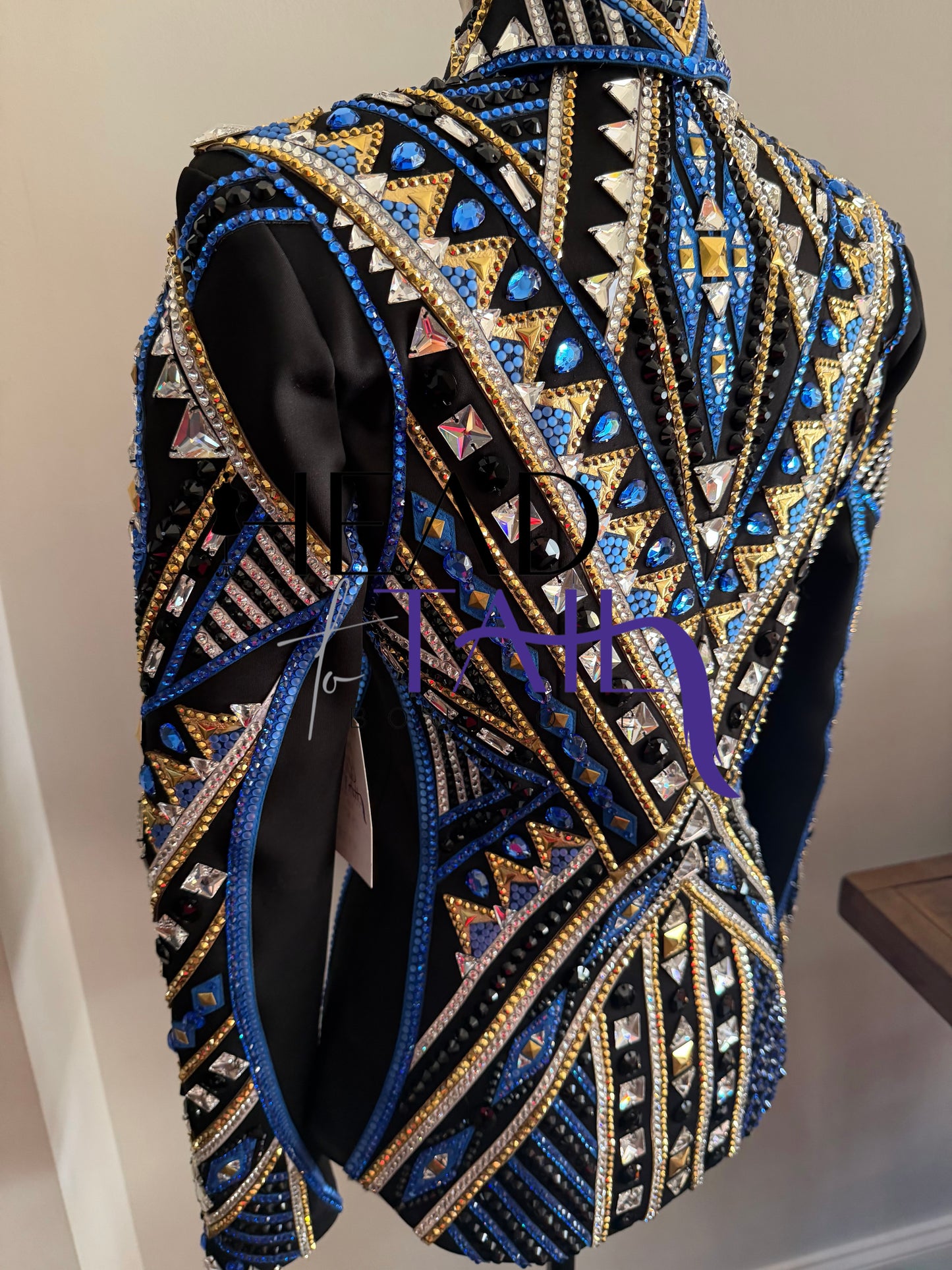 Lindsey James Show Clothing Blues, Gold & Black Showmanship Jacket - X-Small/Small