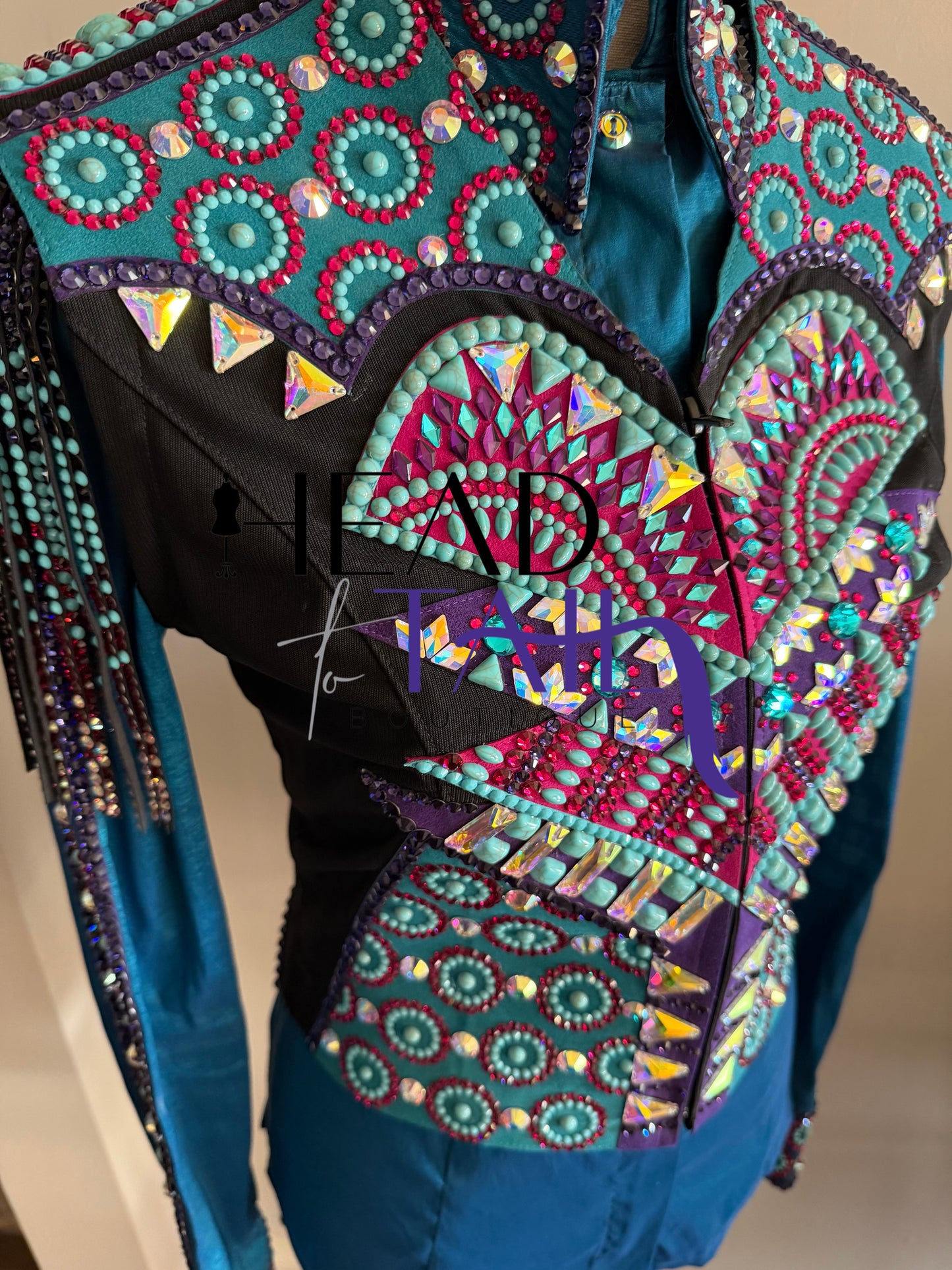 Kevin Garcia Originals Teal, Purple, Magenta & Turquoise Shirt & Bolero - Size 6/8