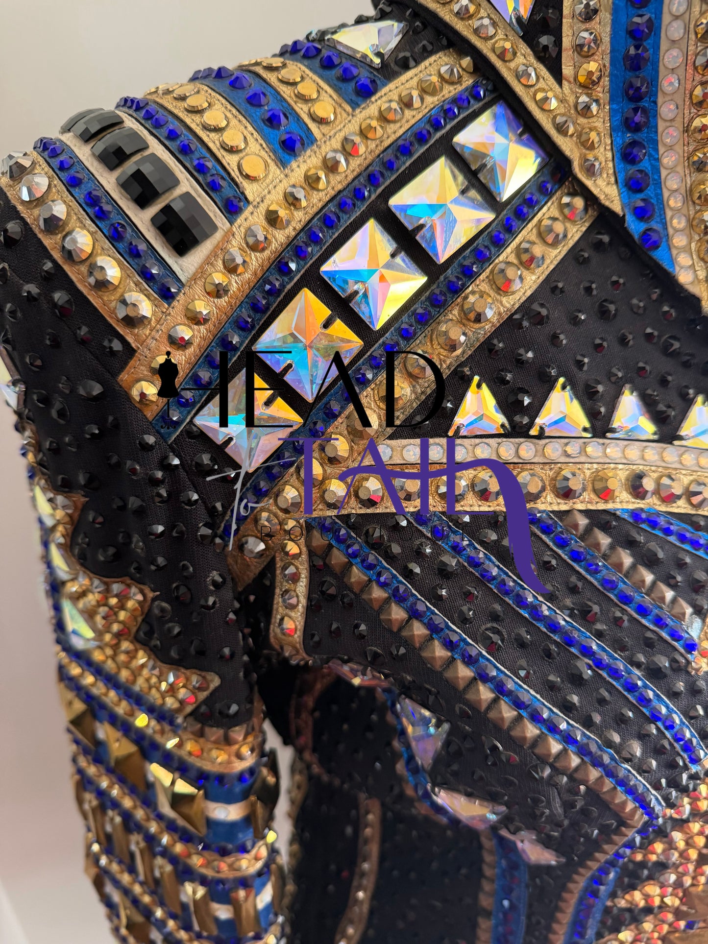 Trudy Black Label Blue, Black & Gold Showmanship Jacket - Medium TALL