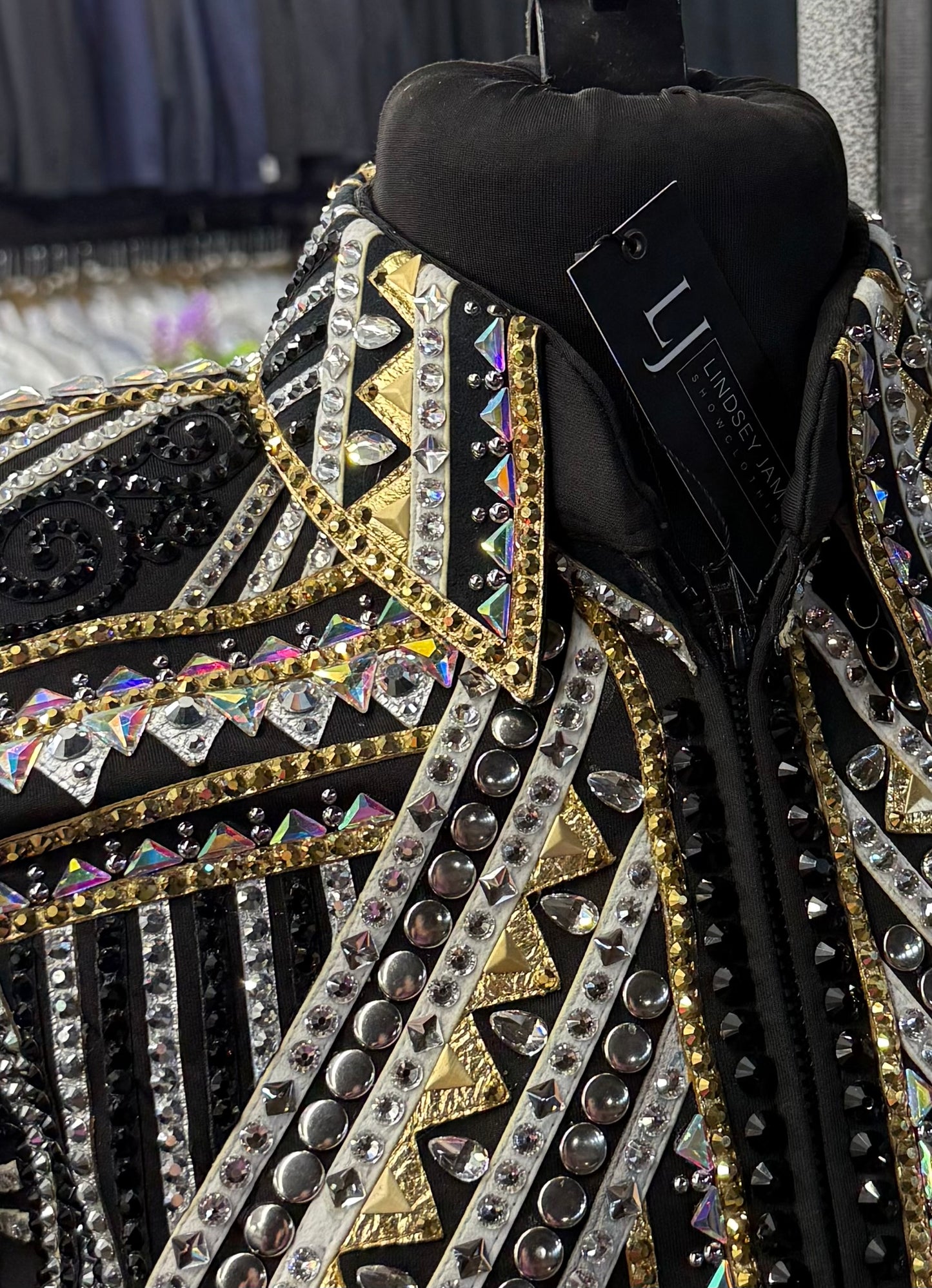 Lindsey James Show Clothing Black & Gold Showmanship Jacket - Small