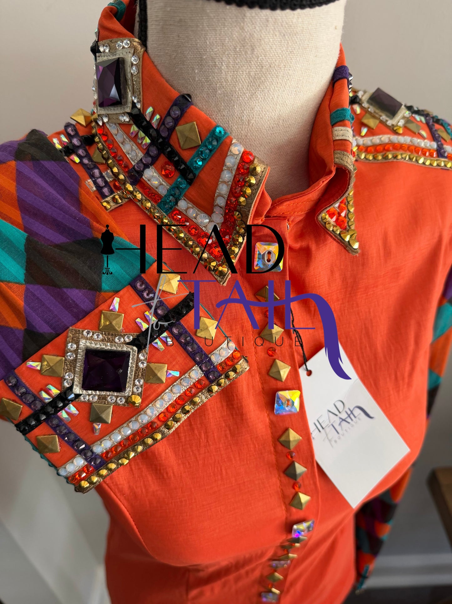 Private Label Show Apparel Orange and Multi-Color Sleeves - X-Small/Small - FINAL SALE