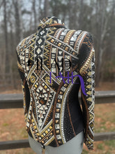 Load image into Gallery viewer, Lindsey James Black, Silver, Gold &amp; Chocolate Showmanship Jacket - Size Large/X-Large
