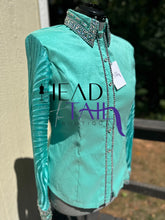 Load image into Gallery viewer, Kevin Garcia Originals Seafoam Green w/ Sheer Sleeves - Size 14
