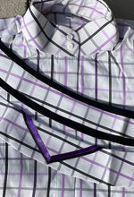 Load image into Gallery viewer, White with Black/Purple Squares - 2 Collars - Size 38 (1)
