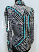 Load image into Gallery viewer, Lindsey James Show Clothing Gun Metal &amp; Turquoise SMSP Suit
