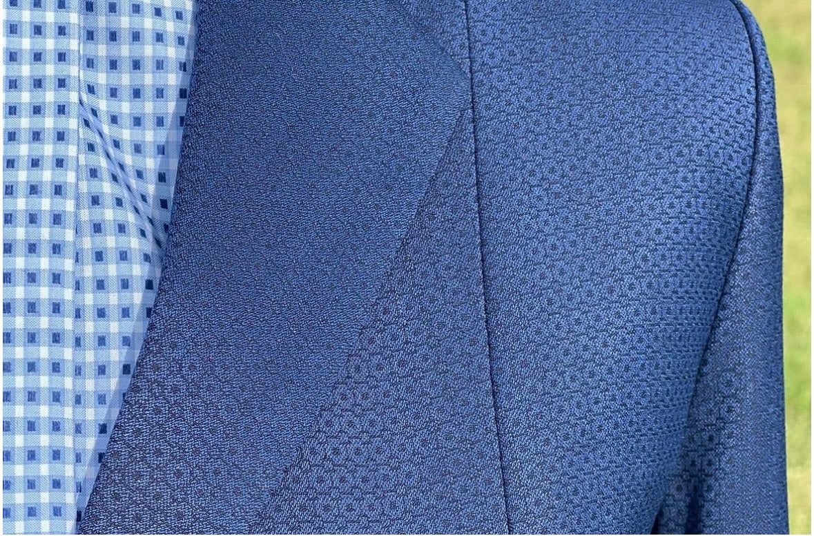 Boo Yah Navy Floral Print and Navy Velvet w/ Navy/White Piping- Size 6