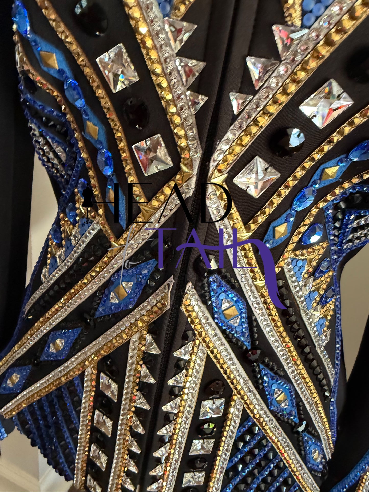 Lindsey James Show Clothing Blues, Gold & Black Showmanship Jacket - X-Small/Small