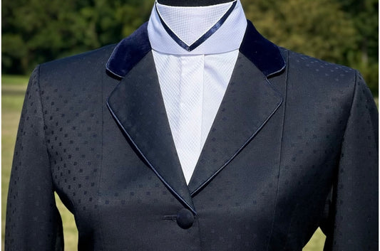 Boo Yah White Shirt with Navy V and a Thick Black Ribbon Stripe Collars - Size 36