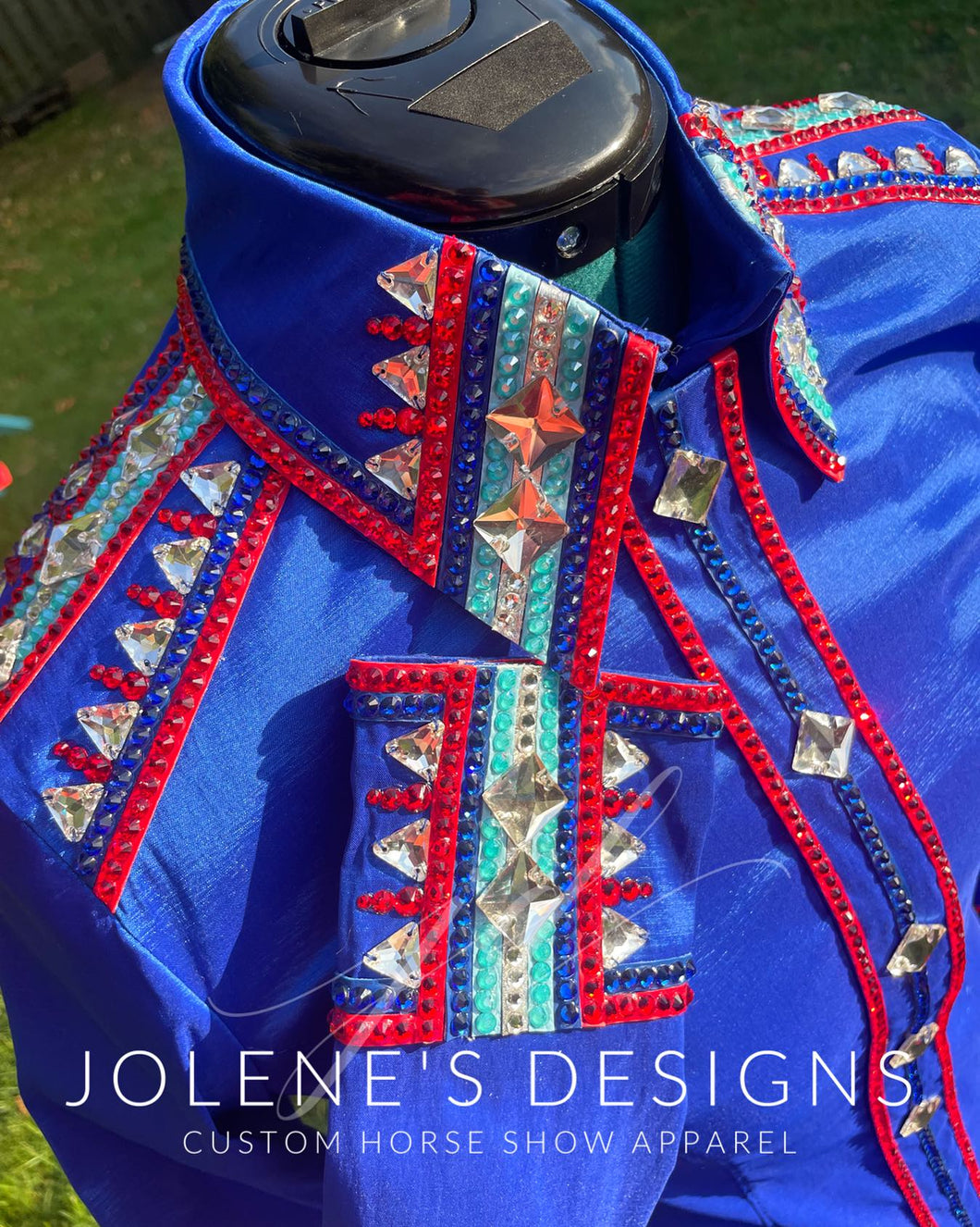 Jolene's Designs Blue, Red & Light Teal Day Shirt