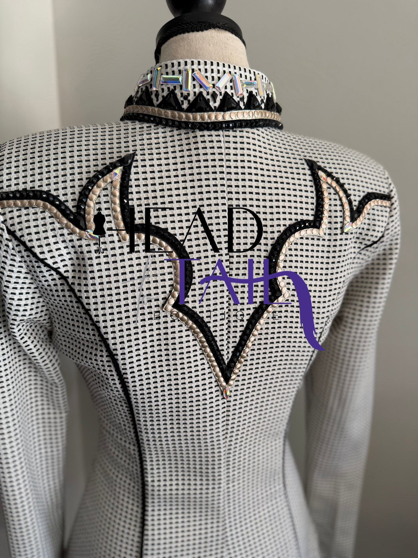 Lindsey James Platinum, Black & Gold Print Print & Yoke- Small/Medium