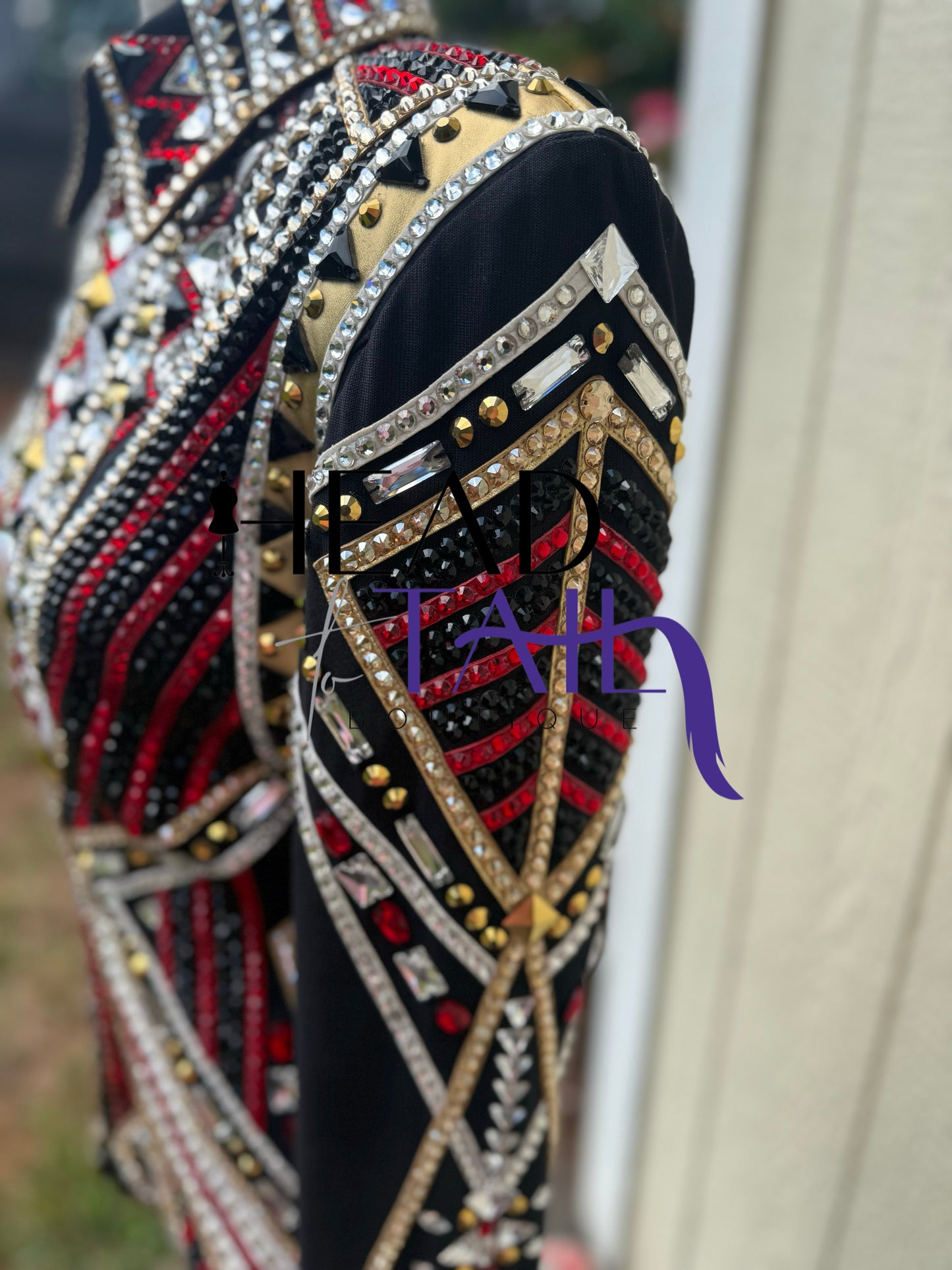 One of a Kind Red, Black & Gold Showmanship Jacket - Small/Medium